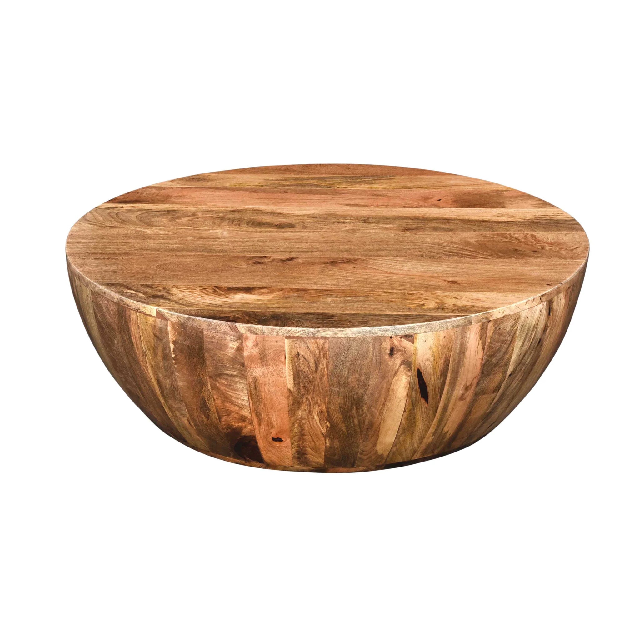 Handcarved Round Mango Wood Coffee Table
