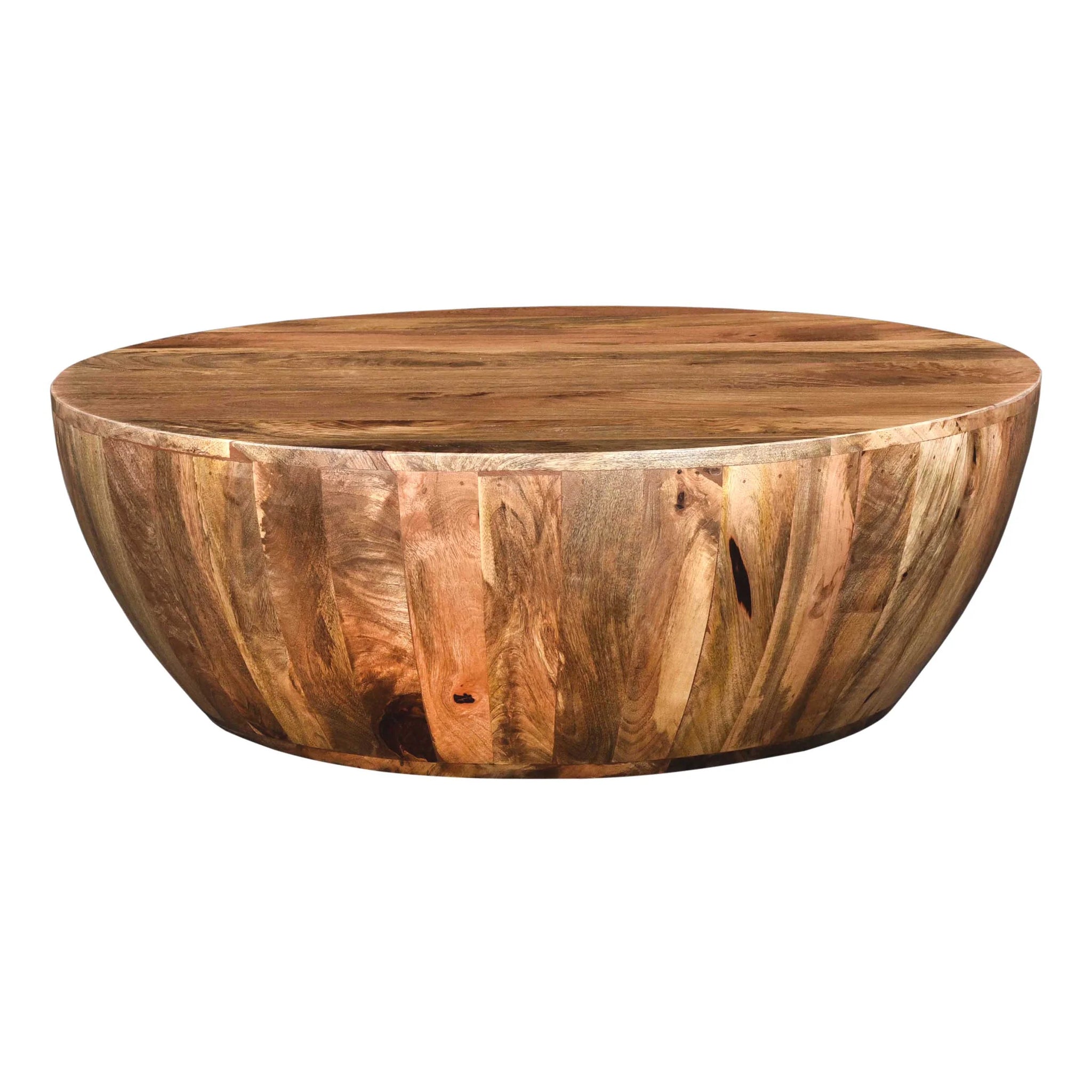 Handcarved Round Mango Wood Coffee Table