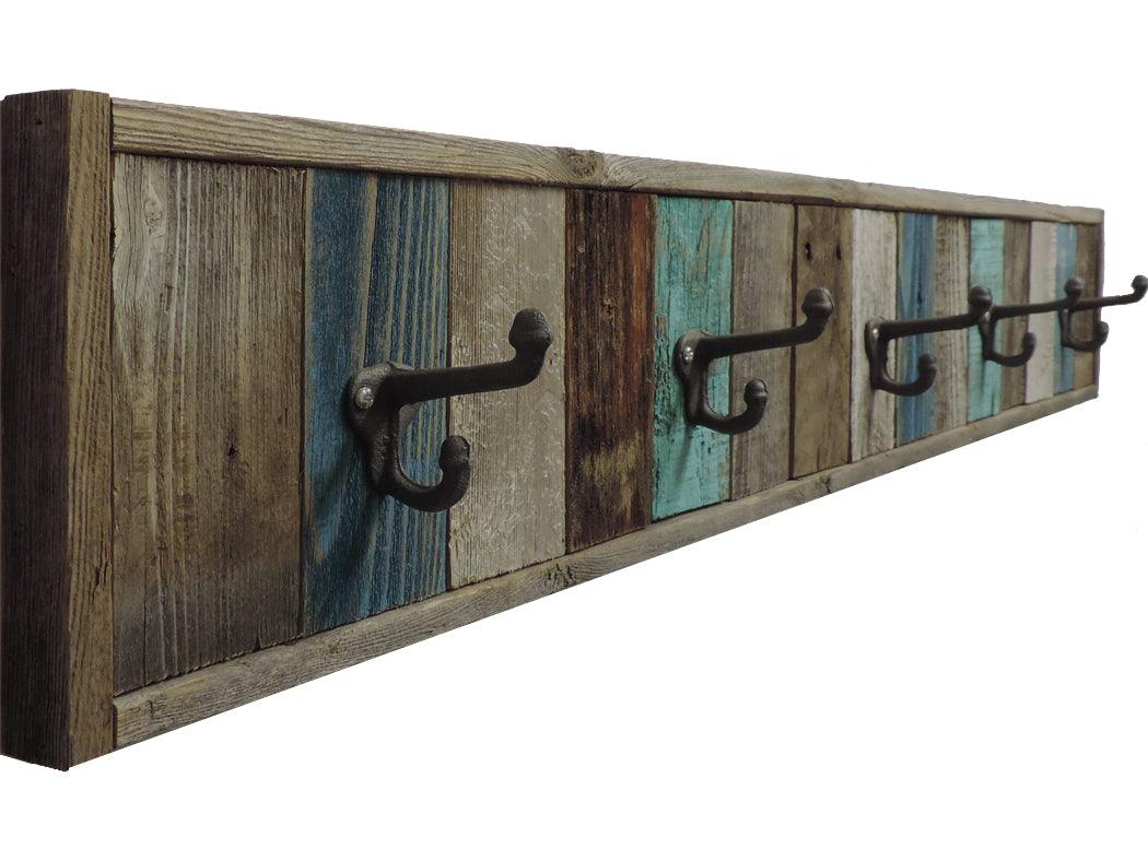 Rustic Reclaimed Barn Wood 5-Hook Towel Rack - Life In Alignment