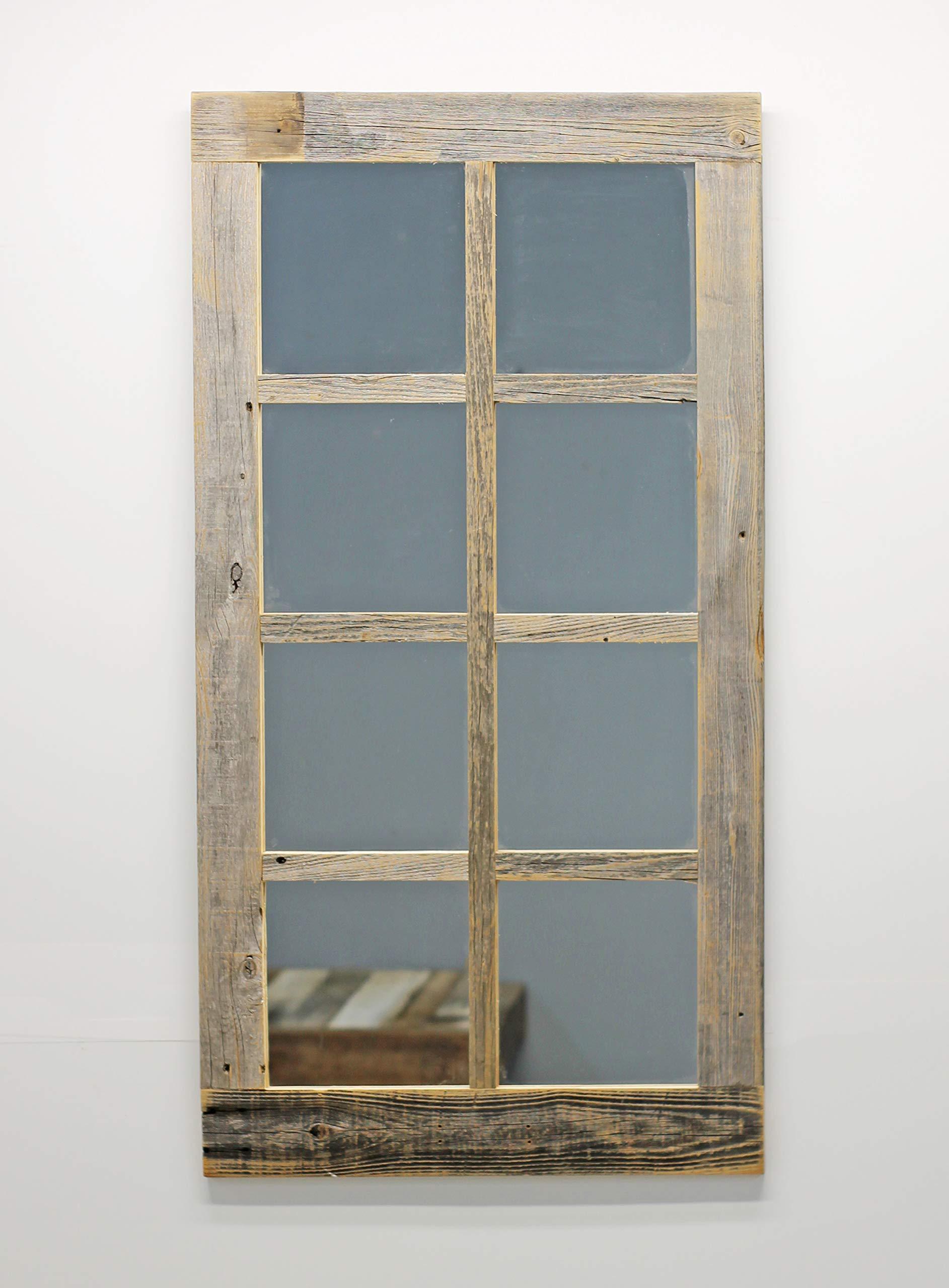 Reclaimed Barnwood, 8-Pane Farmhouse Window Mirror - Life In Alignment