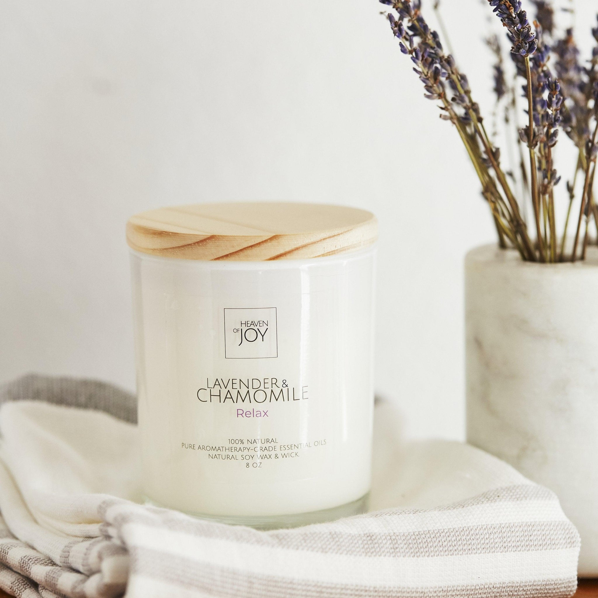 ethically sourced Lavender & Chamomile Candle - 100% Natural Life In Alignment