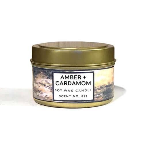ethically sourced Amber + Cardamom Scented Soy Wax Candle Life In Alignment
