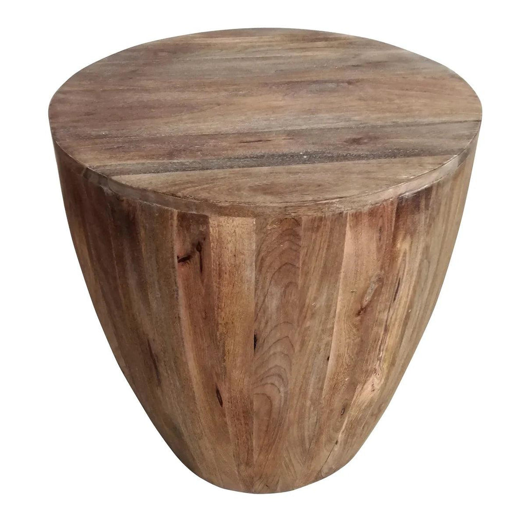 Handcarved Round Mango Wood Side/End Table - Life In Alignment