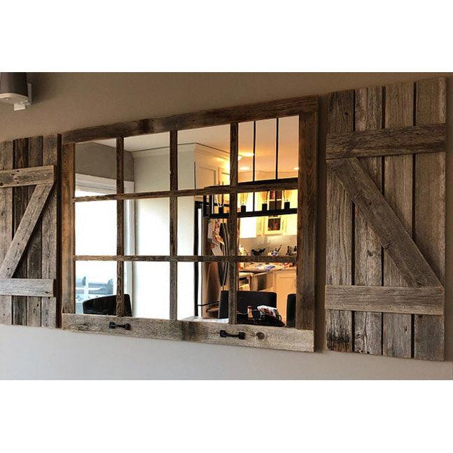 Reclaimed Barnwood, 12-Pane Farmhouse Window Mirror - Life In Alignment