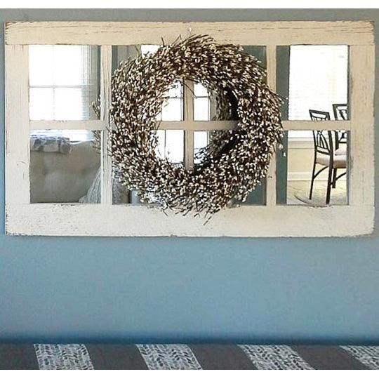 Reclaimed Barnwood, 8-Pane Farmhouse Window Mirror - Life In Alignment