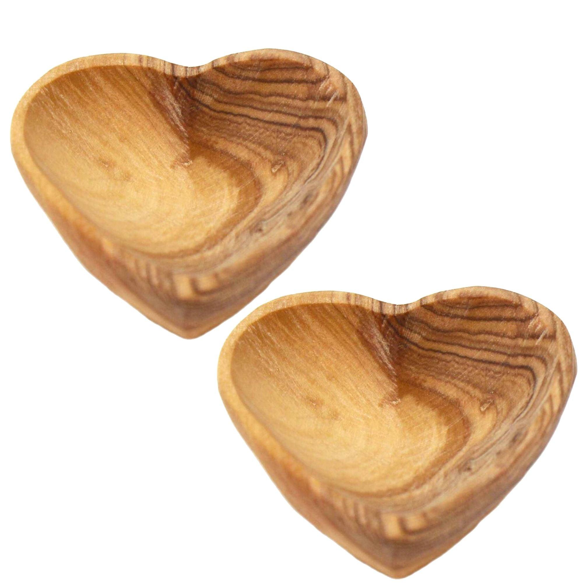 ethically sourced Petite Olive Wood Heart Trinket Bowls - Set of 2 Life In Alignment