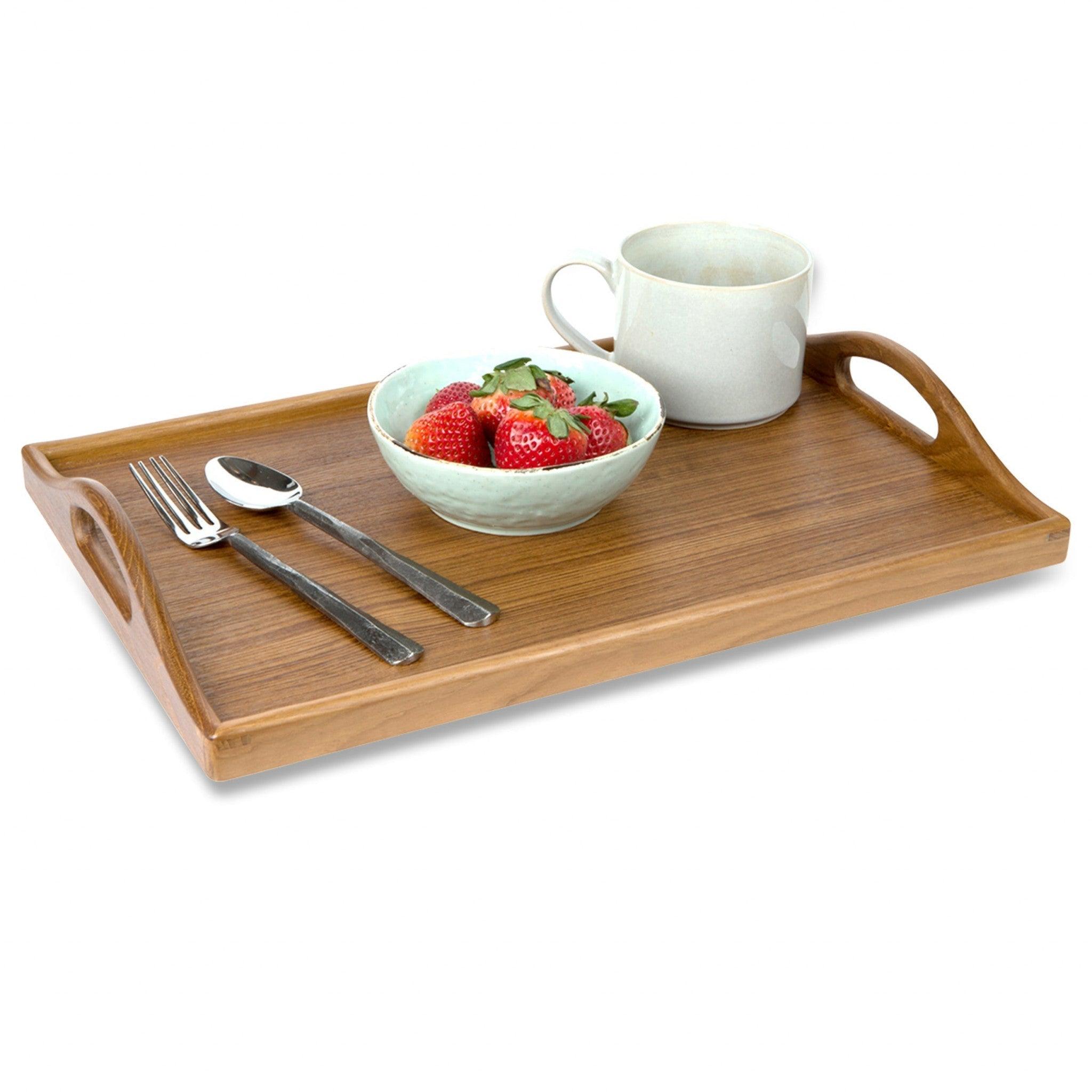 ethically sourced Designer Solid Teak 19" Serving Tray Life In Alignment