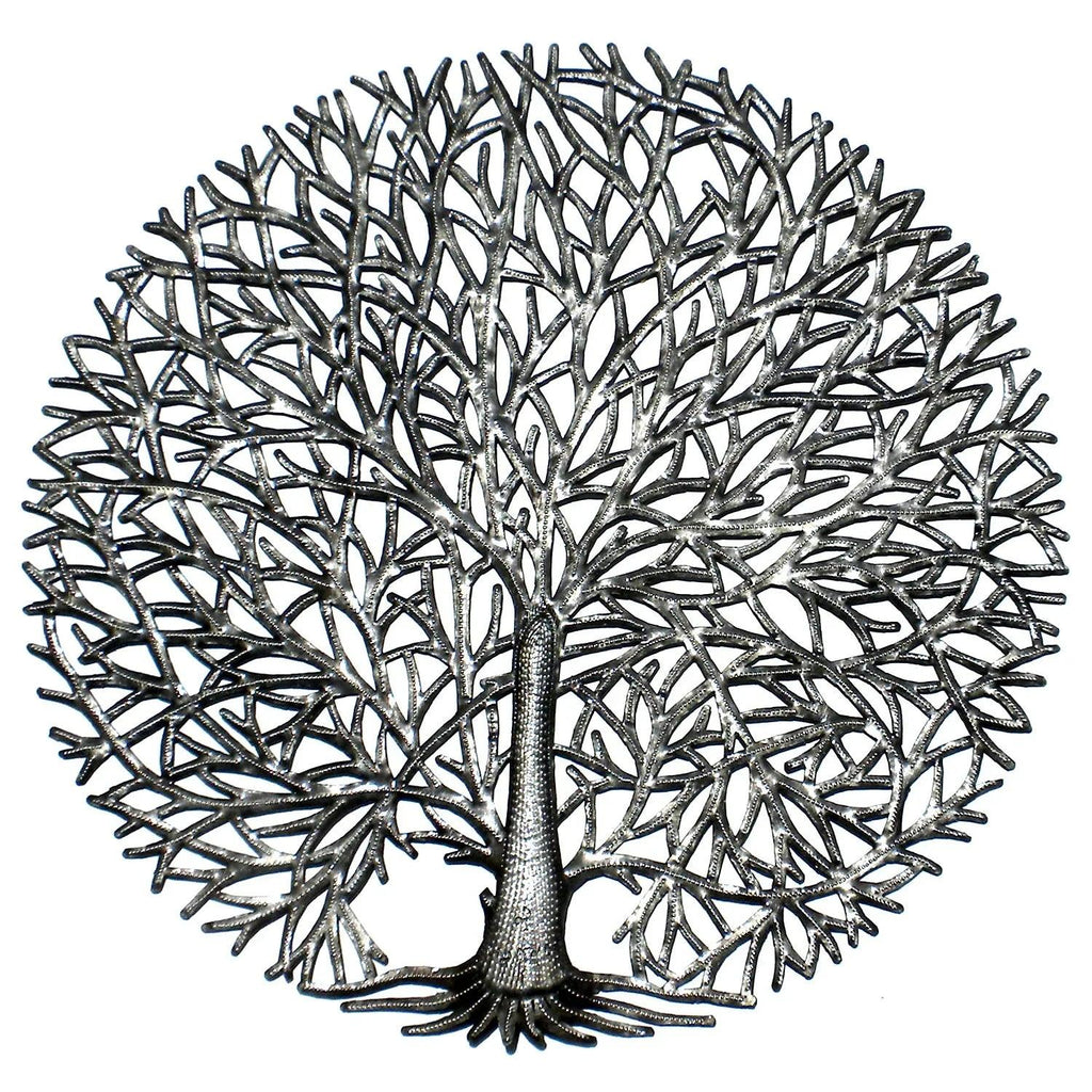 ethically sourced Haitian Tree of Life Steel Drum Wall Art Life In Alignment