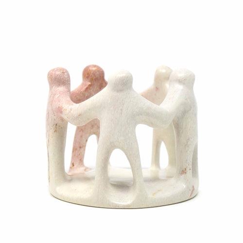 ethically sourced Natural Soapstone Circle of Friends Sculpture Life In Alignment
