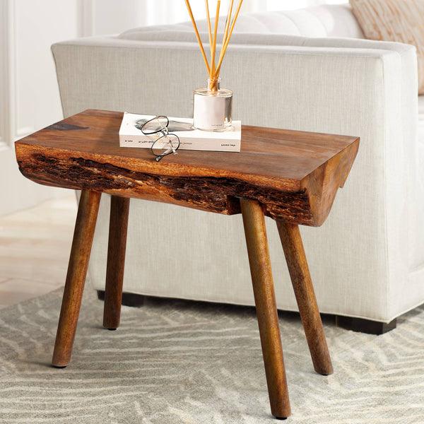 ethically sourced Mango Wood Accent Table With Live Edge Top Life In Alignment