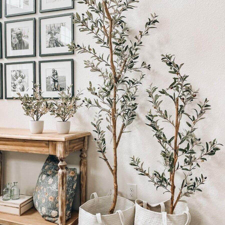 ethically sourced 18" Olive Silk Tree With Vase - Set of 2 Life In Alignment