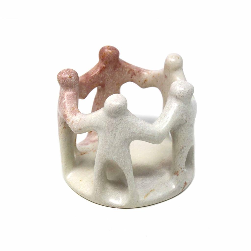 ethically sourced Natural Soapstone Circle of Friends Sculpture Life In Alignment