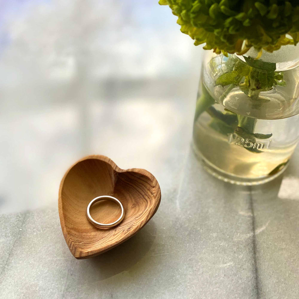 ethically sourced Petite Olive Wood Heart Trinket Bowls - Set of 2 Life In Alignment