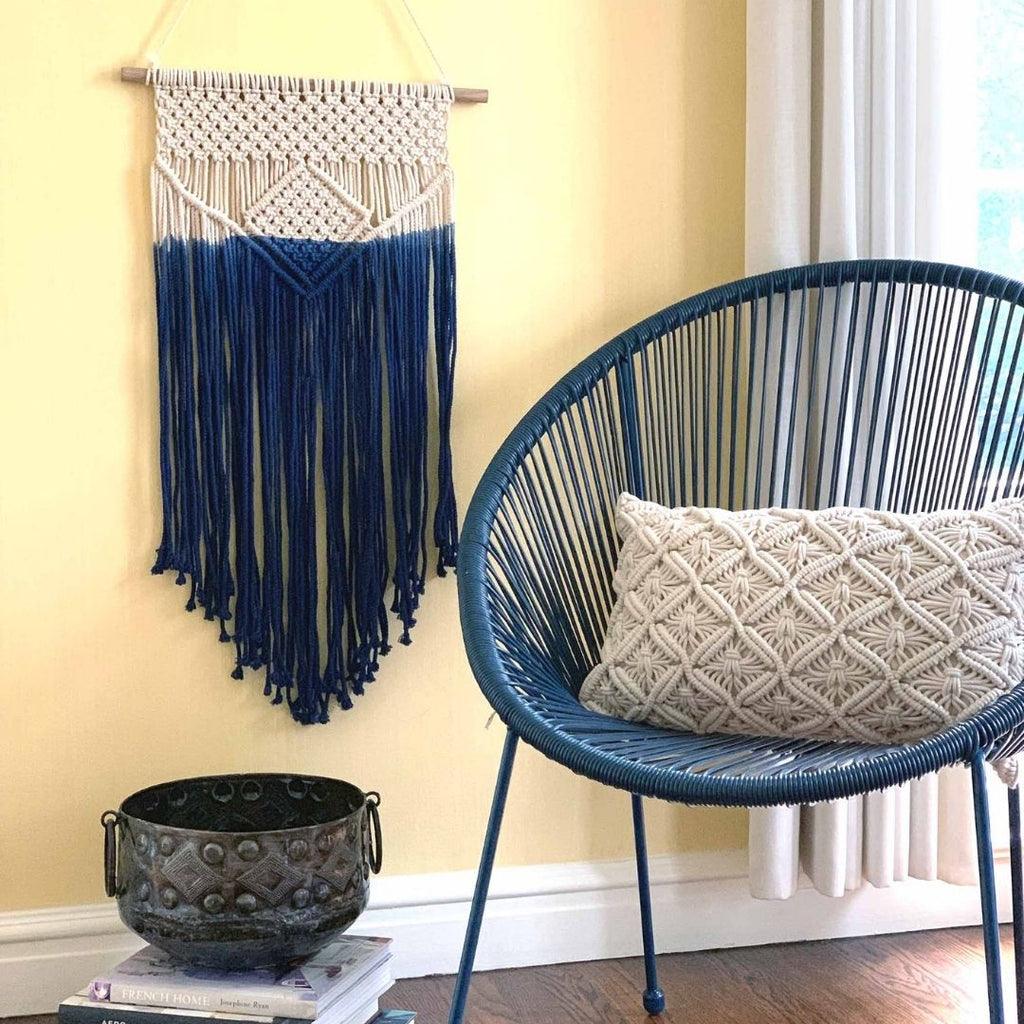 ethically sourced Blue Macrame Wall Hanging Life In Alignment